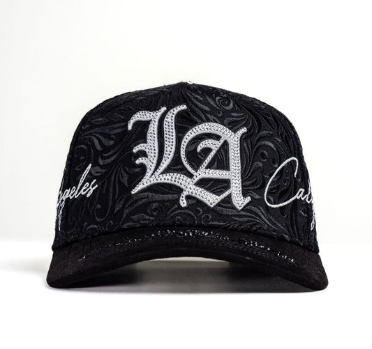 Black embroidered Los Ángeles