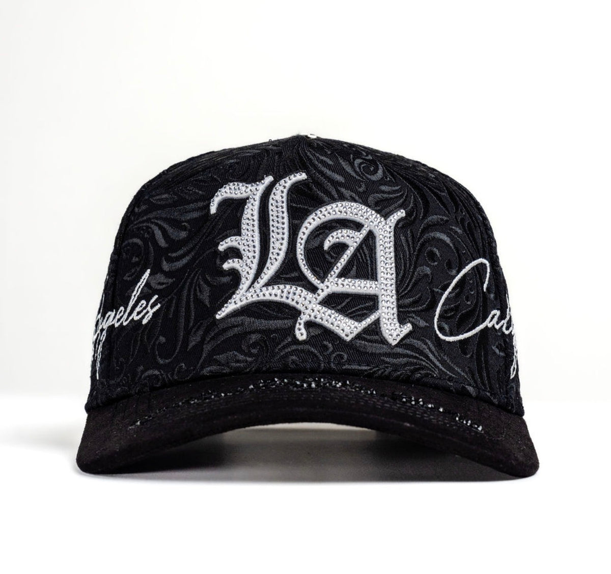 Black embroidered Los Ángeles