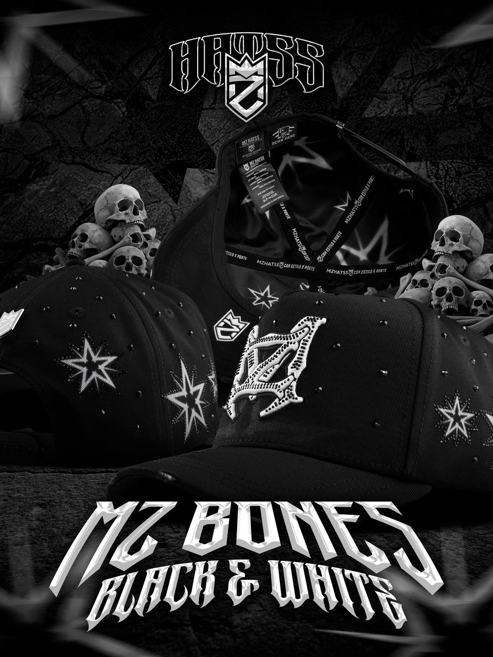 MZ BONES Blanco y Negro