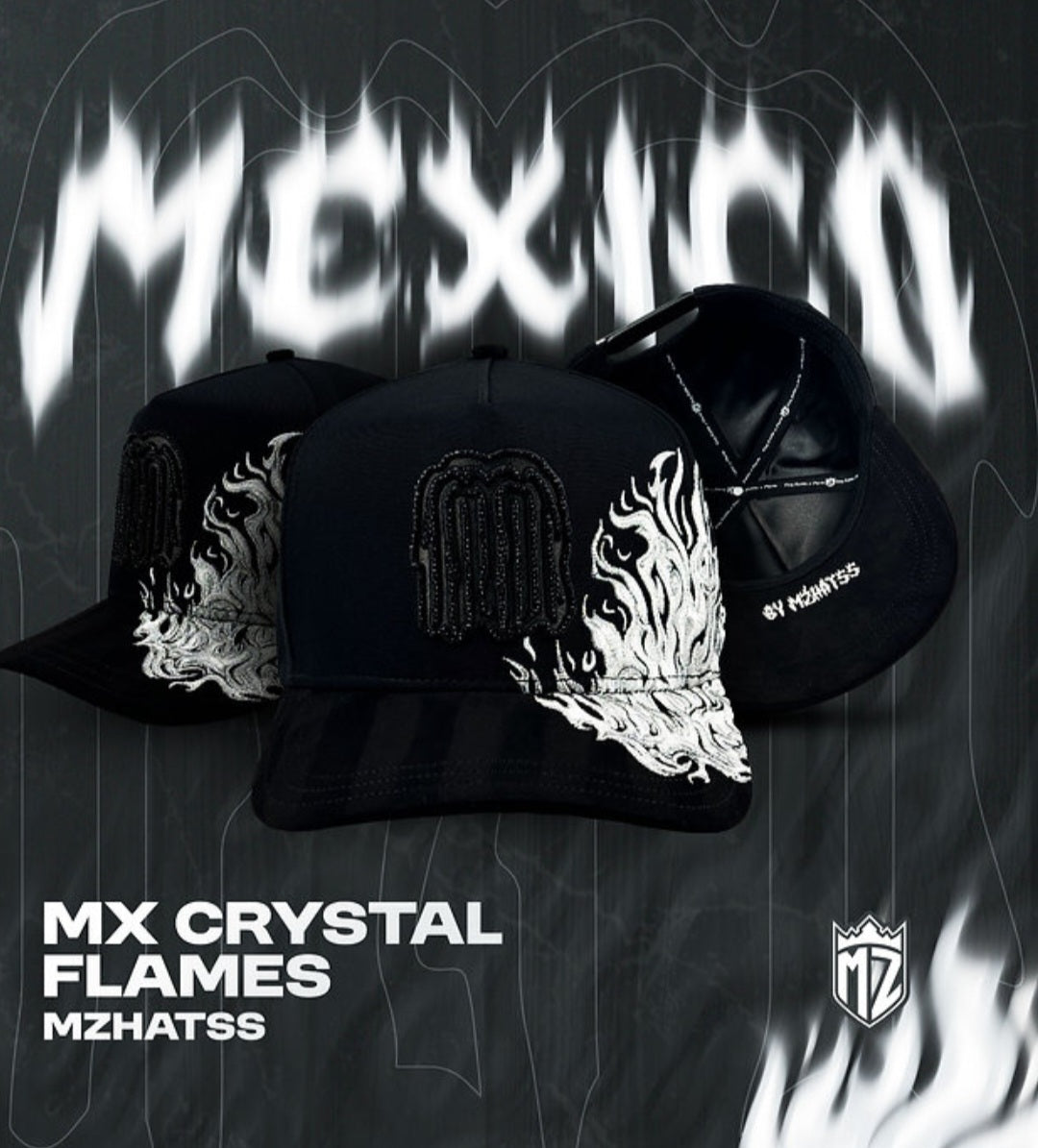 MZ HATS Mx CRYSTALS FLAMES special edition